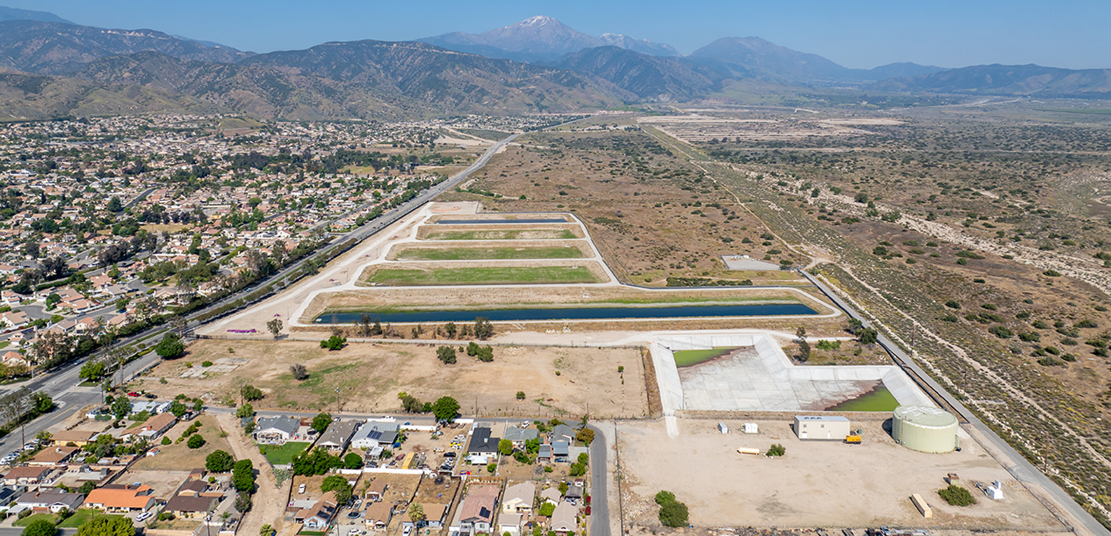 Drone photo of the Weaver Basins